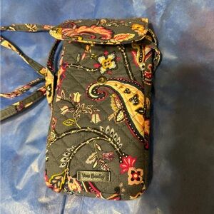 Vera Bradley blue Paisley crossbody bag for phone.